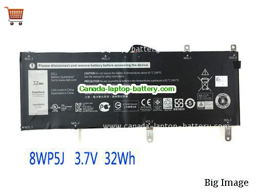 Genuine Dell 8WP5J Battery 32Wh, 3.7V, Black , Li-ion