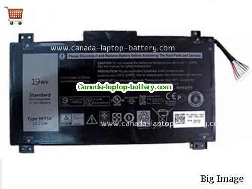 Genuine Dell 9KY50 Battery 1240mAh, 19Wh , 15.2V, Black , Li-ion