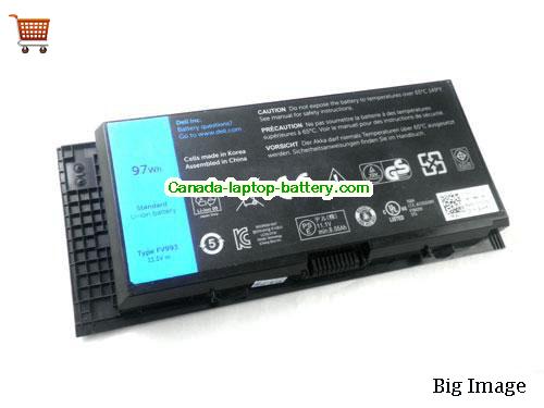 Canada Genuine FV993 CN-0JHYP2 JHYP2 312-1178 Battery For Dell Precision M4600 M6600 93Wh