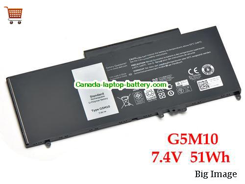 Image of canada Genuine DELL G5M10 0R9XM9 8V5GX Laptop battery 7.4V 51Wh