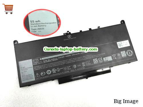 Genuine Dell J6oJ5 Battery 7080mAh, 55Wh , 7.6V, Black , Li-ion