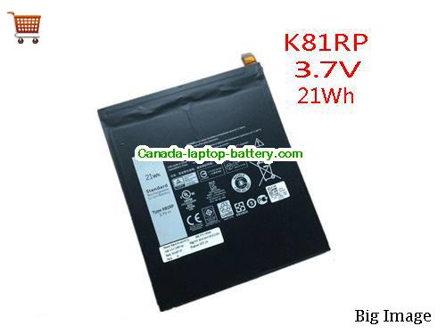 Genuine Dell K81RP Battery 5780mAh, 21Wh , 3.7V, Black , Li-ion