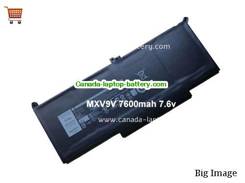 Genuine Dell Latitude 7300-6HH99 Battery 7500mAh, 60Wh , 7.6V, Black , Li-Polymer