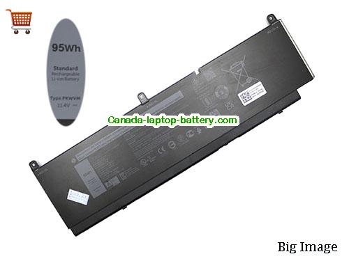 Canada Genuine PKWVM Battery for Dell PWKVM 95Wh 11.4V Rechargeable Li-Polymer