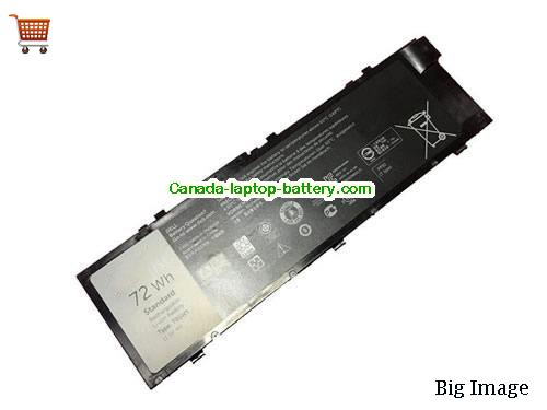 Genuine Dell 4PK2C Battery 72Wh, 11.1V, Black , Li-ion