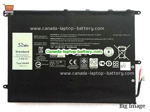 Canada Genuine YN6W9 Dell Battery Pack 32Wh 7.4V