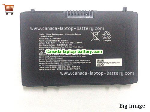 Genuine DT REARCH ACC-006-362G Battery 3100mAh, 23.56Wh , 7.6V, Black , Li-ion