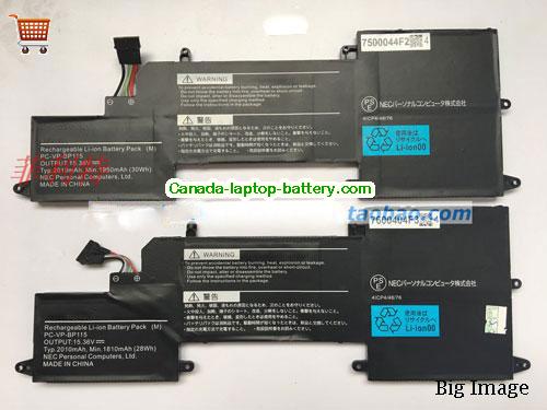 NEC 4ICP44876 Replacement Laptop Battery 2010mAh, 28Wh  15.36V Black Li-Polymer