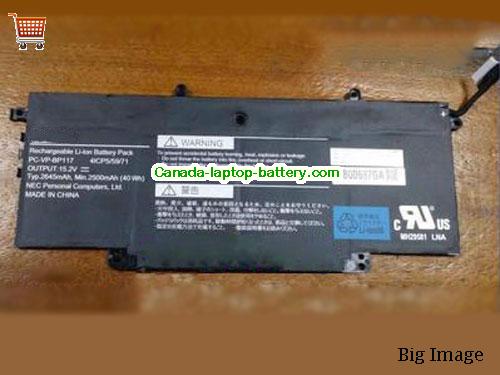 Genuine NEC PC-VP-BP117 Battery 2500mAh, 15.2V, Black , Li-Polymer