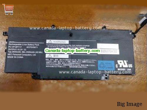 Genuine NEC PCVPBP117 Battery 2500mAh, 15.2V, Black , Li-Polymer