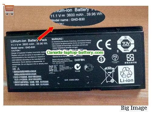 Canada Original GND-B30 Battery for GIGABYTE M1405 Laptop 3600Mah