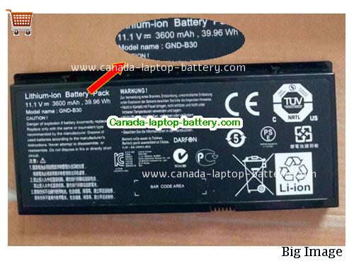 Canada Original GND-B30 Battery for GIGABYTE M1405 Laptop 3600Mah