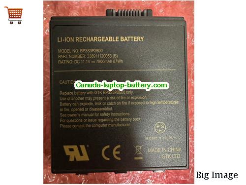 Genuine GTK BP3S3P2600 Battery 7800mAh, 87Wh , 11.1V, Black , Li-ion