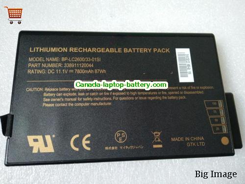 Genuine GETAC BP-LC2600/32-01PI Battery 7800mAh, 87Wh , 11.1V, Black , Li-ion