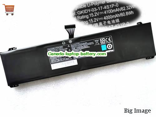 Genuine GETAC 4ICP6/62/69 Battery 4100mAh, 62.32Wh , 15.2V, Black , Li-Polymer