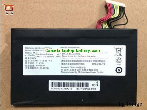 Genuine HASEE GI5KN-11-16-3S1P-0 Battery 4100mAh, 46.74Wh , 11.4V, Black , Li-ion
