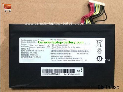 Genuine HASEE GI5KN-00133S1P0 Battery 4100mAh, 46.74Wh , 11.4V, Black , Li-ion