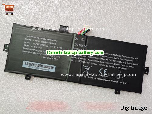 MCNAIR 2ICP4/78/106 Replacement Laptop Battery 5000mAh, 38Wh  7.6V Black Li-Polymer