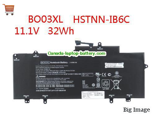 Genuine HP B003XL Battery 37Wh, 11.4V, Black , Li-ion