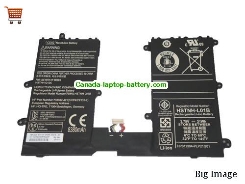 Genuine HP 740479-001 Battery 8380mAh, 31Wh , 3.7V, Black , Li-ion