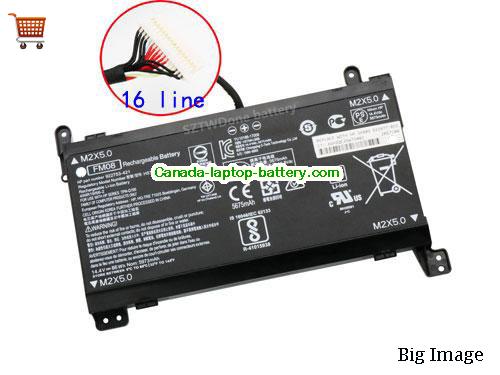 Genuine HP Omen 17-an100 Battery 5973mAh, 86Wh , 14.4V, Black , Li-Polymer