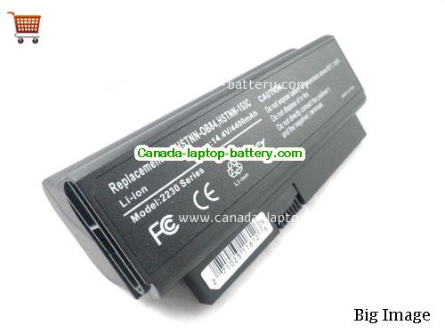 COMPAQ Presario CQ20-313TU Replacement Laptop Battery 4400mAh, 63Wh  14.4V Black Li-ion