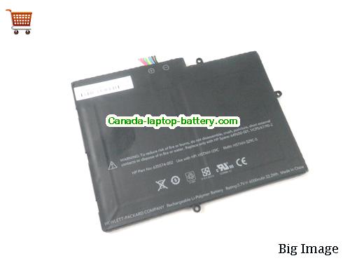 Genuine HP 649650-001 Battery 6000mAh, 22.2Wh , 3.7V, Black , Li-Polymer
