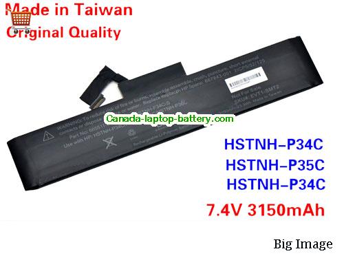 Genuine HP HSTNN-P34C Battery 3150mAh, 7.4V, Black , Li-ion