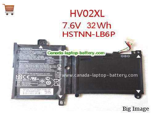 Genuine HP Pavilion x360 11-k103ng Battery 32Wh, 7.6V, Black , Li-ion