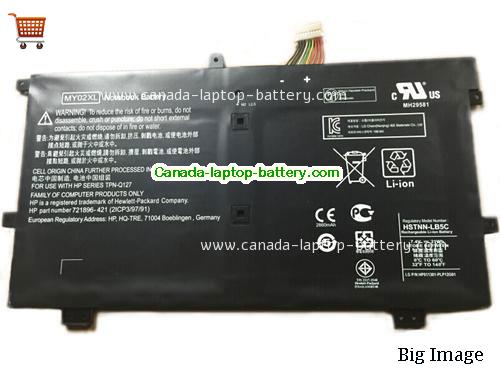 Genuine HP MY02XL Battery 21Wh, 7.4V, Black , Li-ion