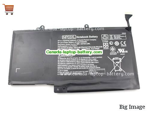 Genuine HP Envy 15-U050CA Battery 43Wh, 11.4V, Black , Li-ion