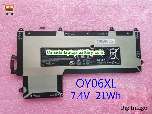 Genuine HP OY06XL Battery 2840mAh, 21Wh , 7.4V, Black , Li-ion