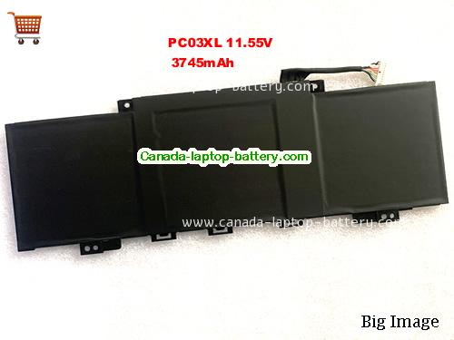 Genuine HP PC03043XL Battery 3745mAh, 43.3Wh , 11.55V, Black , Li-Polymer