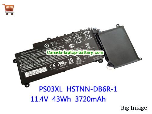 Genuine HP HSTNN-DB6O Battery 3720mAh, 43Wh , 11.4V, Black , Li-ion