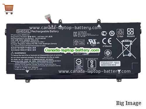 Genuine HP ENVY 13-AB090 Battery 5020mAh, 57.9Wh , 11.55V, Black , Li-Polymer