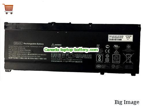Genuine HP OMEN 15-DC0106TX Battery 4550mAh, 70Wh , 15.4V, Black , Li-ion