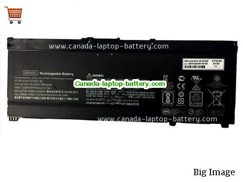 Genuine HP OMEN 15-DC1092TX Battery 4550mAh, 70Wh , 15.4V, Black , Li-ion