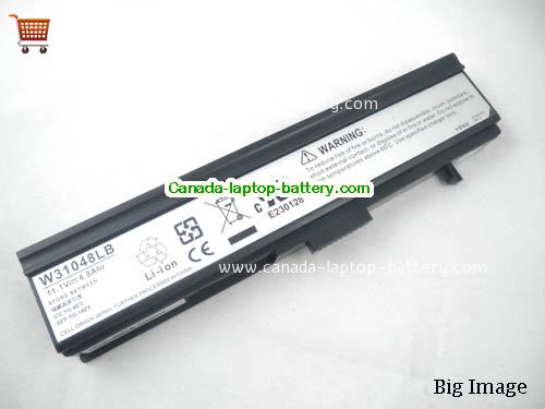 Canada Original Laptop Battery for  NOTINO DYNA-WJ, D2300,  Black, 4800mAh 11.1V