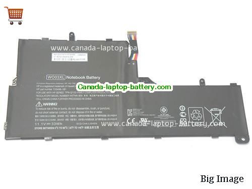 Genuine HP Pavilion 13-P105SA Battery 33Wh, 11.1V, Black , Li-ion