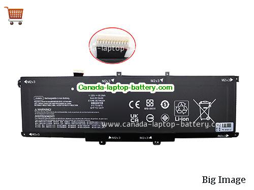 Genuine HP ZBook Studio X360 G54QH12EA Battery 8310mAh, 95.9Wh , 11.55V, Black , Li-Polymer