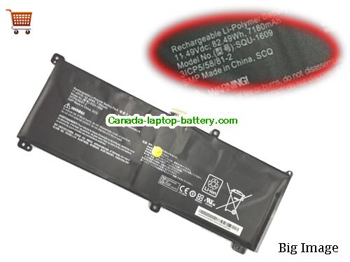 Canada Original Laptop Battery for  LG 15GD870-XX70K,  Black, 7180mAh, 72.49Wh  11.49V