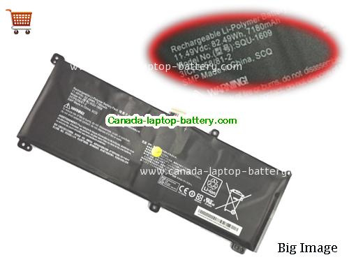 Genuine HASEE 3ICP5/57/81-2 Battery 7180mAh, 72.49Wh , 11.49V, Black , Li-ion