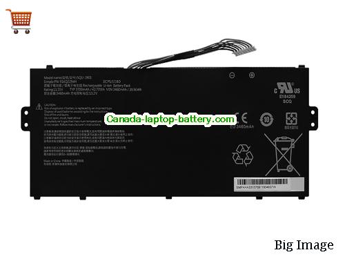 Genuine HAIER 3ICP5/57/80 Battery 3700mAh, 42.73Wh , 11.55V, Black , Li-Polymer