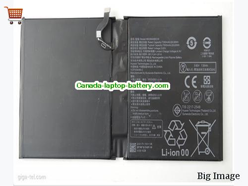Genuine HUAWEI HB2994I8ECW Battery 7500mAh, 28.65Wh , 3.82V, Black , Li-Polymer