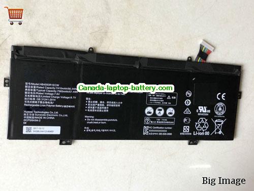 Genuine HUAWEI MagicBook R5 2500U Battery 7410mAh, 56.3Wh , 7.6V, Black , Li-Polymer
