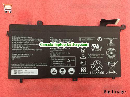 Genuine HUAWEI Matebook PL-W19 Battery 3800mAh, 43.3Wh , 11.4V, Black , Li-Polymer