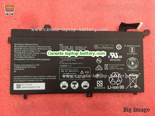 Genuine HUAWEI MateBook Di78G128G 1TB Battery 3800mAh, 43.3Wh , 11.4V, Black , Li-Polymer