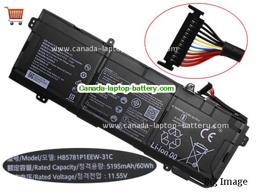 Genuine HUAWEI MateBook D 16 2022 Battery 5195mAh, 60Wh , 11.55V, Black , Li-Polymer