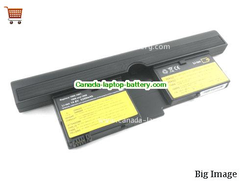 Canada Replacement Laptop Battery for  LENOVO ThinkPad X41 Tablet 1867, ThinkPad X41 Tablet 1869, ThinkPad X41 Tablet 1866, ThinkPad X41 Tablet Series,  Black, 4300mAh 14.4V