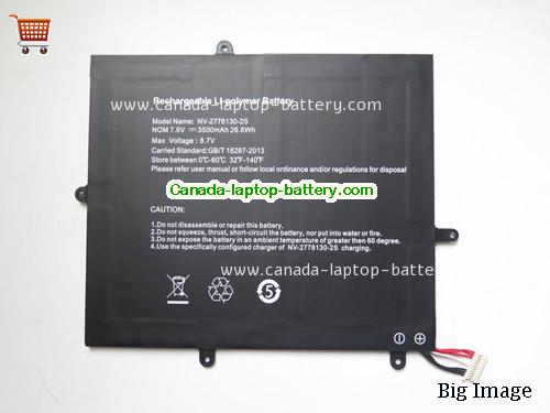 Genuine JUMPER NV-2778130-2S Battery 3500mAh, 26.6Wh , 7.6V, Black , Li-Polymer